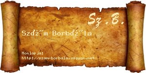 Szám Borbála névjegykártya